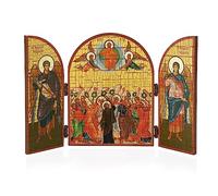 NKlaus Ascension Day Icon Triptych Wooden 25 x 16 cm Christian 13877