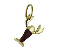 NKlaus Brass and Wood Lobster Keyring 4.5 x 6 x 2 cm - Nautical Decoration, Ocean Elegance 16125, gold, M