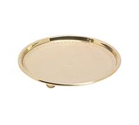 NKlaus Candle plate Ø12 cm inside with feet & rim brass gold polished plate decoration 10556