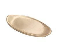 NKlaus Candle Plate oval 11 cmbrass gold matt Coaster Saucer Candle Holder 10478