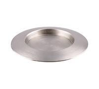 NKlaus candle plate round Ø13cm brass nickel plated candle holder silver matt coaster 10616