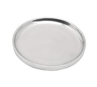 NKlaus candle plate round aluminium silver polished and the diameter 12 cm 0,5 thick 10977