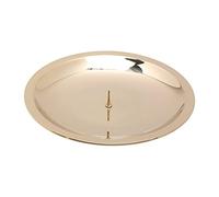 NKlaus Candle Plate with Spike Ø13cm Brass gold polished Candle Coaster Candle Holder 10567
