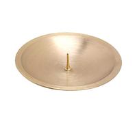 NKlaus Candle plate with spike Ø8cm brass gold matt Candle coaster Candle holder 10565