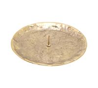 NKlaus Candle Plate with Spike Ø9 cm polished brass round candle holder deco plate 10496