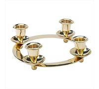 NKlaus Candlestick Ø 20cm Advent wreath candle holder round for candles Ø 2cm brass gold decoration table candles stick candles 2899