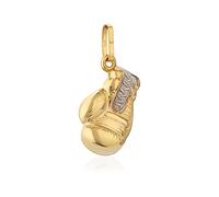 NKlaus chain pendant boxing gloves small yellow gold 14,5mm shine bicolor gloves 9573