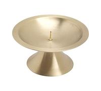NKlaus Disc Candlestick Ø11cm Brass gold Candlestick matt Altar Candlestick with spike 10719