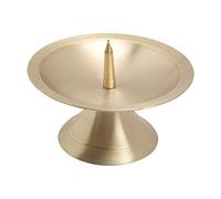 NKlaus Disc Candlestick Ø11cm Brass gold Candlestick matt Altar Candlestick with spike 10720
