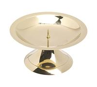 NKlaus Disc Candlestick Ø11cm Brass gold Candlestick polished Altar Candlestick with spike 10718