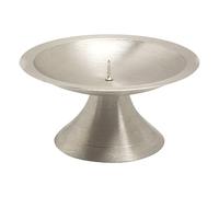 NKlaus Disc Candlestick Ø11cm Brass silver Candlestick matt Altar Candlestick with spike 10725