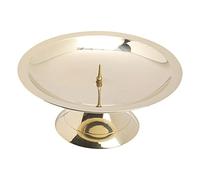 NKlaus Disc Candlestick Ø13,5cm Brass gold Candlestick polished Altar Candlestick with spike 10721