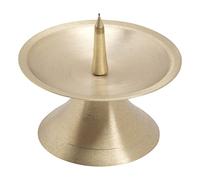 NKlaus disc candlestick Ø9cm brass gold candlestick matt altar candlestick with spike 10717