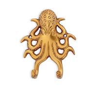NKlaus Double Hook Octopus Antique Brass 12.5 x 9.5 cm Maritime Hook 14637