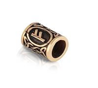 NKlaus FEHU - Bronze Futhark Rune Beard Bead Germanic Celtic Viking Gothic 3169