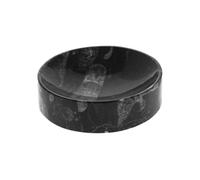 NKlaus Fossil Bowl Round Orthoceras Limestone 8.5 cm - Hand Polished Decorative Bowl with Fossils, Ideal for Collectors, Crystals & Nature Lovers 16592