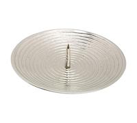 NKlaus Grooved Candle Plate with Spike Ø 15cm brass nickel plated Coaster Decoration Spiral Design 10627