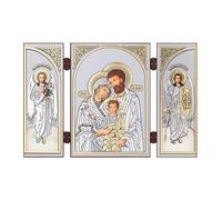 NKlaus - Holy Family - Icon Triptych Christian - 8.5 x 13 cm - Wooden Travel Altar Iconography 16638