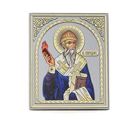 NKlaus Holy Spiridon 11353 Wooden Icon 10 x 12 cm Christian Orthodox