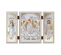 NKlaus - Holy Trinity - Icon Triptych Christian - 8.5 x 13 cm - Travel Altar Wood 16637