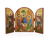 NKlaus Holy Trinity Icon Triptych Wooden 25 x 16 cm Christian 13814