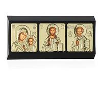 NKlaus Icon Car Triptych GM of Kazan - Jesus - Saint Nicholas - Christian 11329