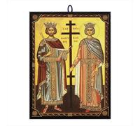 NKlaus Icon Constantine and Helena 9.7 x 13.5 x 1.2 cm Christian Icon Orthodox from Greece 60017