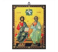 NKlaus Icon Holy Trinity 9.7 x 13.5 cm Christian Wall Picture from Greece 60052