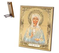 NKlaus Icon Matrona of Moscow Wooden 15 x 18 cm Saint Picture Art Picture 2033