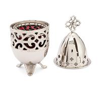 NKlaus incense burner basilica made of brass nickel plated 20cm high for incense 2725