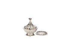 NKlaus Incense Burner silver Handmade Incense Burner with grid for incense Deco small 1530