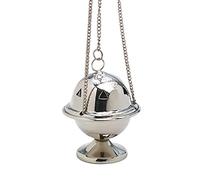 NKlaus Incense Burner with Chain 30cm Brass Incense Burner Deco silver 7529