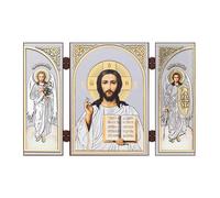 NKlaus - Jesus Christ - Icon Triptych Christian - Wooden Travel Altar Iconography 16835