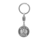 NKlaus Keyring Archangel Raphael Gabriel 3 cm Patron Saint Silver Healing Energy 14862, gray