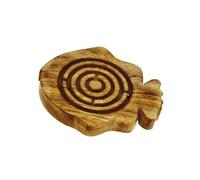 NKlaus Mango Wood Fish Labyrinth Game, 12.5 x 10.5 x 1.5 cm - Maritime Children's Game, Retro Design 15940