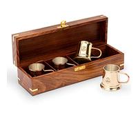 NKlaus Maritim Rum Mug in wooden box of brass and copper silver plated inside 11710