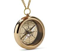 NKlaus Maritime 6 cm Compass with Chain Made of Brass Gold Pocket Compass Navigation Compass 11669