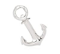 NKlaus Maritime Bottle Opener and Corkscrew Anchor Made of Nickel-Plated Brass Decoration 11794