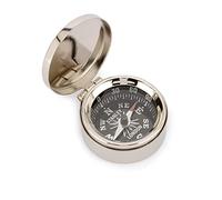 NKlaus Maritime Small Compass 3.5 cm with Lid Nickel-Plated Brass Pocket Compass 11803