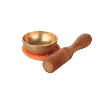 NKlaus Mini Singing Bowl Set Approx. 5 x 2 cm - Brass Singing Bowl with Wooden Striker and Base for Meditation, Mindfulness & Relaxation