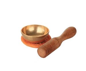 NKlaus Mini Singing Bowl Set Approx. 5 x 2 cm - Brass Singing Bowl with Wooden Striker and Base for Meditation, Mindfulness & Relaxation
