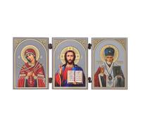 NKlaus - Mother of God of the Seven Arrows & Jesus Christ & Saint Nicholas - House Altar - 8.5 x 13 cm - Iconography 16500
