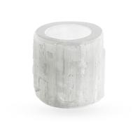 NKlaus Natural Selenite Candle Holder 6 x 6 cm Gemstone Candlestick Decorative Quartz Crystal 15593