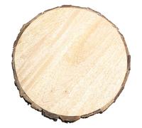 NKlaus Natural Wood Plate with Bark Diameter 21 cm Rustic Candle Plate for Dining Table DIY 15855