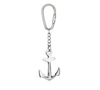 NKlaus Nickel-Plated Brass Anchor Keyring, 11 x 4.5 cm, Elegant Nautical Retro Decoration 16043, silver, M