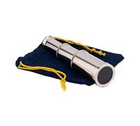 NKlaus Nickel Plated Brass Telescope 15 x 3.3 cm in Cloth Bag - Nautical Decoration 16102