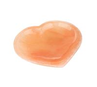 NKlaus Orange Selenite Heart Bowl 20 cm Energy Stone Charging Tray for Energy Work Cleaning and Charging of Gemstones Handmade Selenite Bowl for Positive Space Energy