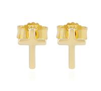 NKlaus pair cross earrings yellow 7x5mm Kruzfix earrings small 11908