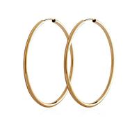 NKlaus pair gold yellow gold hoop earrings earrings 1,8mm round gold earrings 40mm 9031