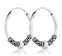 NKlaus pair of Bali Creoles 16mm in 925 Sterling Silver Medieval Gothic Earrings 2577